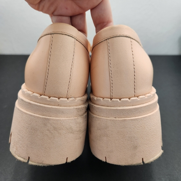 Free People Lyra Lug Sole Loafer Shoes Peach 36.5 Grunge Classic Office - Picture 5 of 10